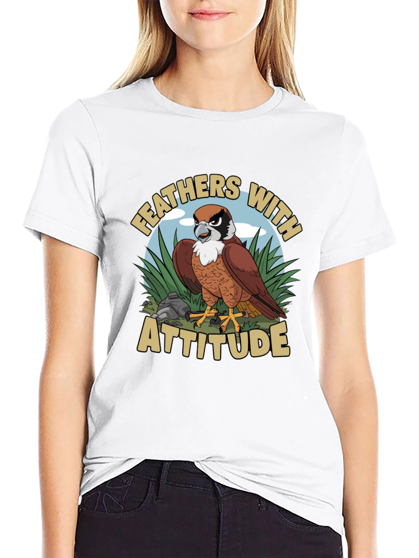 Feathers with Attitude Graphic T-Shirt