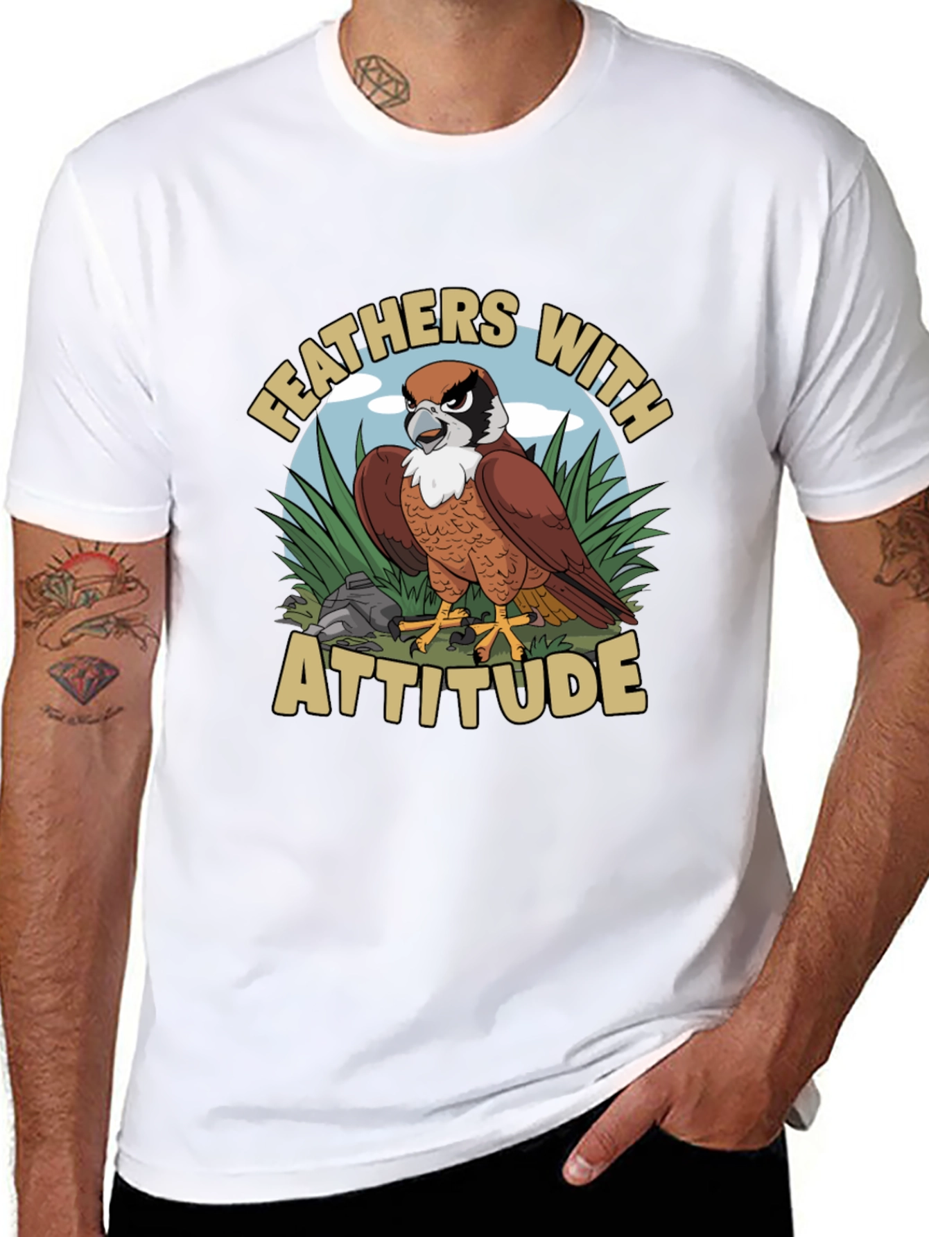 Feathers with Attitude Graphic T-Shirt