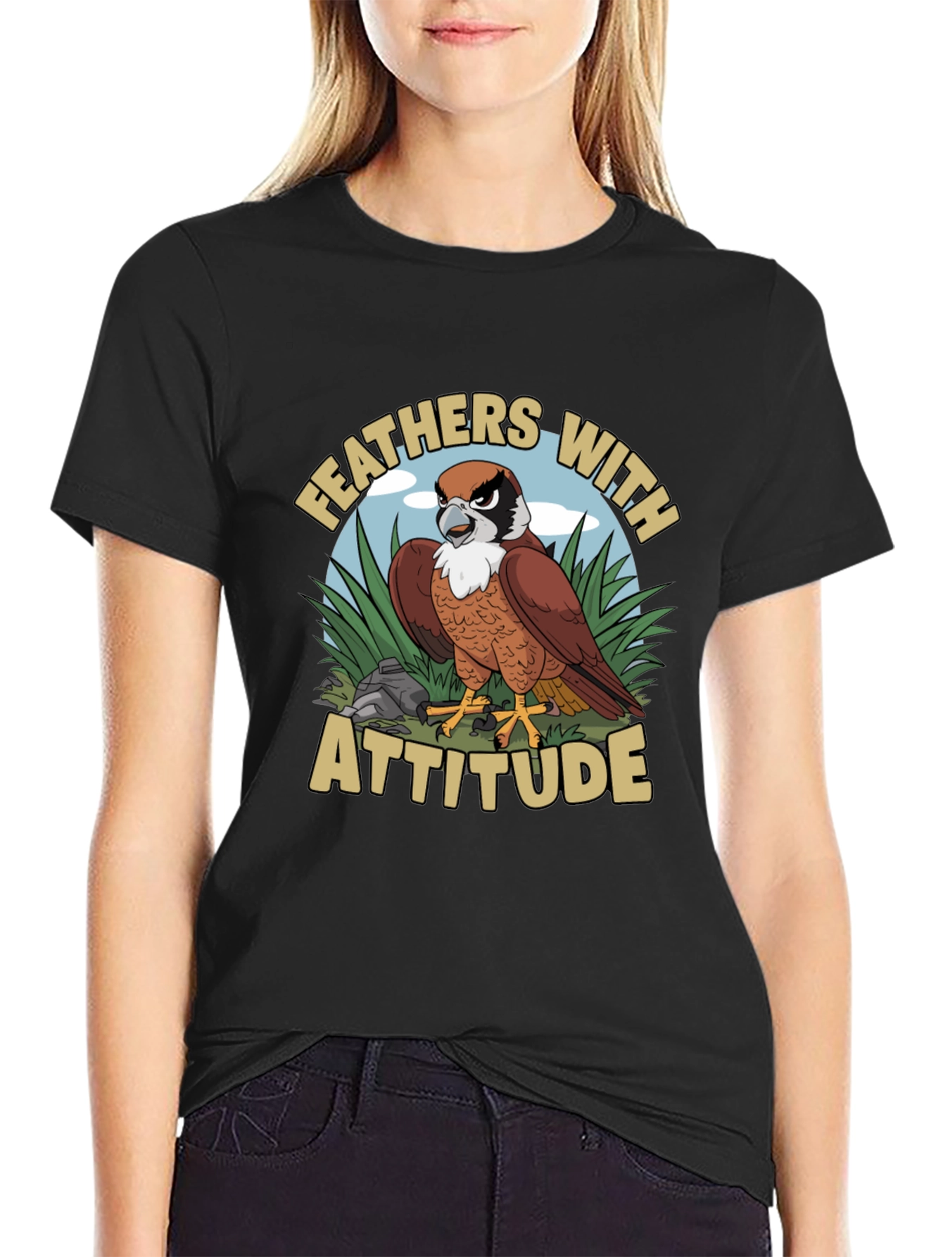 Feathers with Attitude Graphic T-Shirt