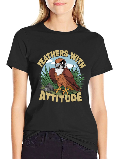 Feathers with Attitude Graphic T-Shirt