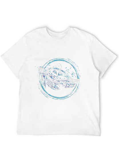Sea Turtle Graphic Print Black T-Shirt