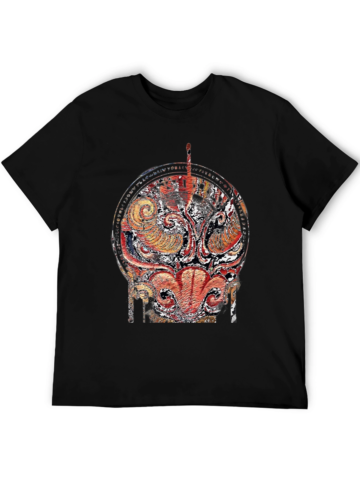 Abstract Graphic Print Black T-Shirt