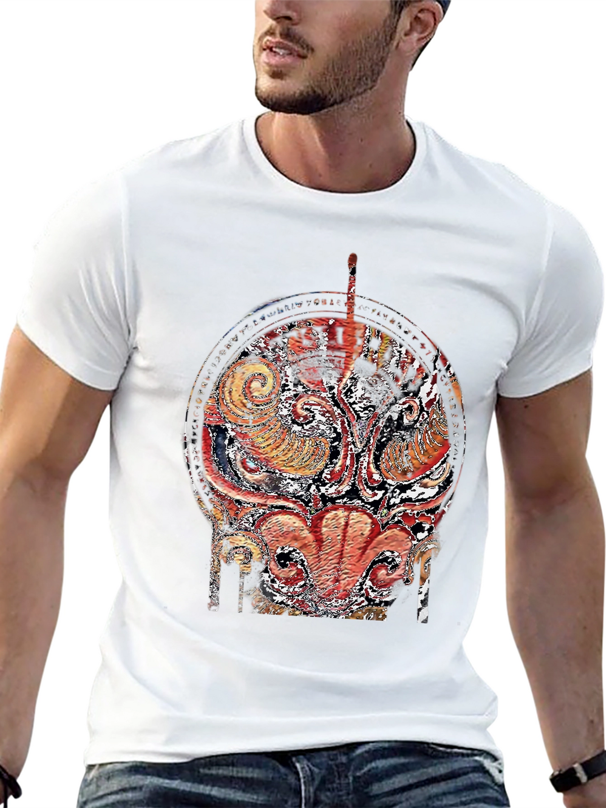 Abstract Graphic Print Black T-Shirt