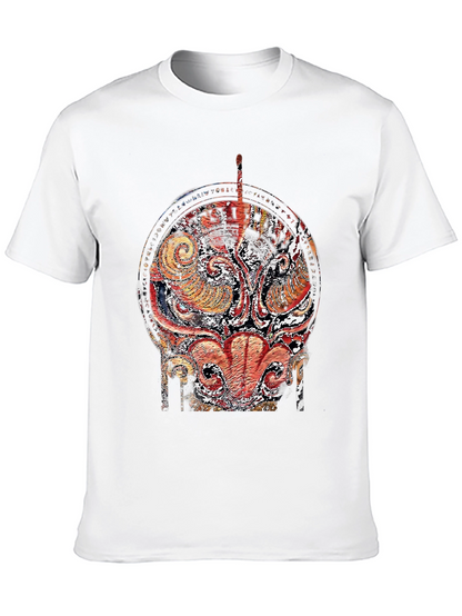 Abstract Graphic Print Black T-Shirt