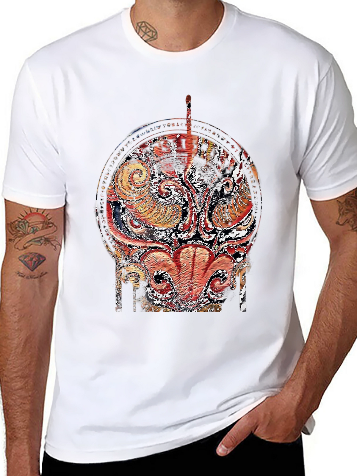 Abstract Graphic Print Black T-Shirt