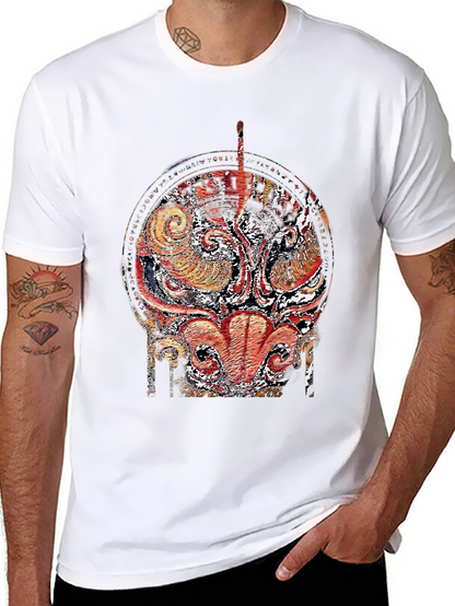 Abstract Graphic Print Black T-Shirt