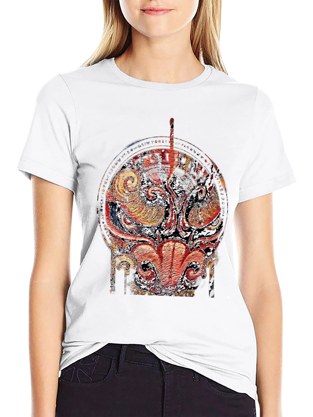 Abstract Graphic Print Black T-Shirt