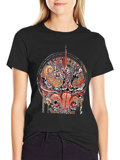 Abstract Graphic Print Black T-Shirt
