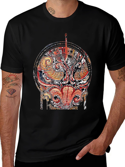 Abstract Graphic Print Black T-Shirt