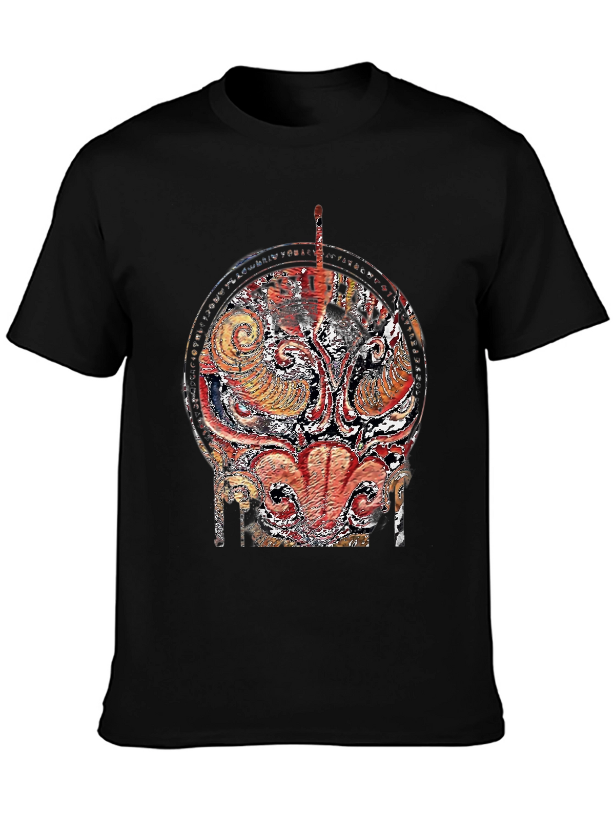 Abstract Graphic Print Black T-Shirt