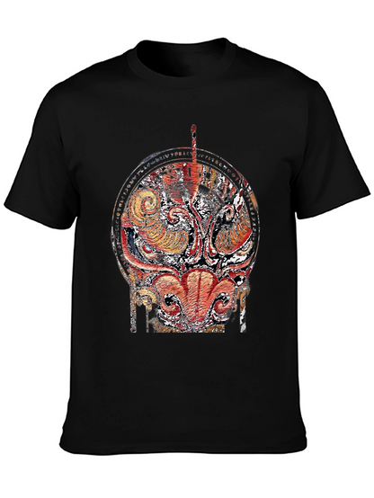 Abstract Graphic Print Black T-Shirt