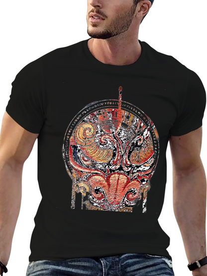 Abstract Graphic Print Black T-Shirt