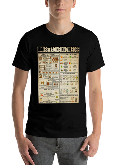 Homesteading Knowledge T-Shirt: Canning Gardening & Herbal Remedies