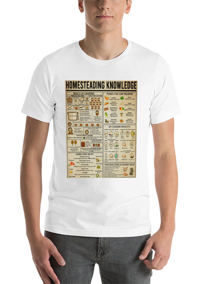 Homesteading Knowledge T-Shirt: Canning Gardening & Herbal Remedies