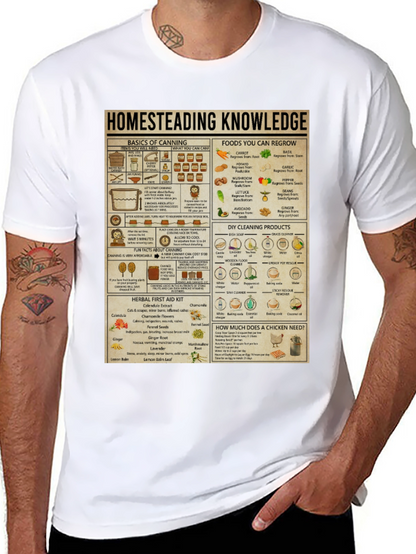 Homesteading Knowledge T-Shirt: Canning Gardening & Herbal Remedies