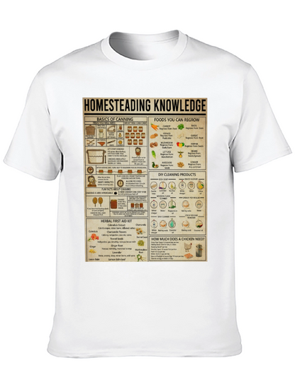 Homesteading Knowledge T-Shirt: Canning Gardening & Herbal Remedies