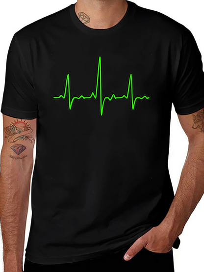 Heartbeat Graphic Tee - Classic Black Cotton T-Shirt