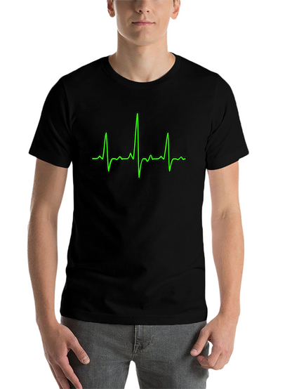 Heartbeat Graphic Tee - Classic Black Cotton T-Shirt