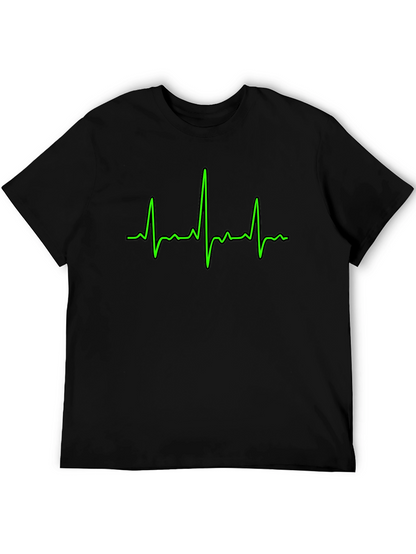 Heartbeat Graphic Tee - Classic Black Cotton T-Shirt