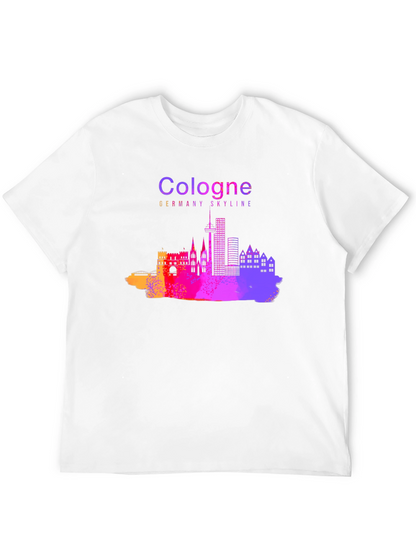 Cologne Germany Skyline Graphic Tee - Mens Black T-Shirt