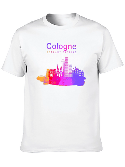 Cologne Germany Skyline Graphic Tee - Mens Black T-Shirt