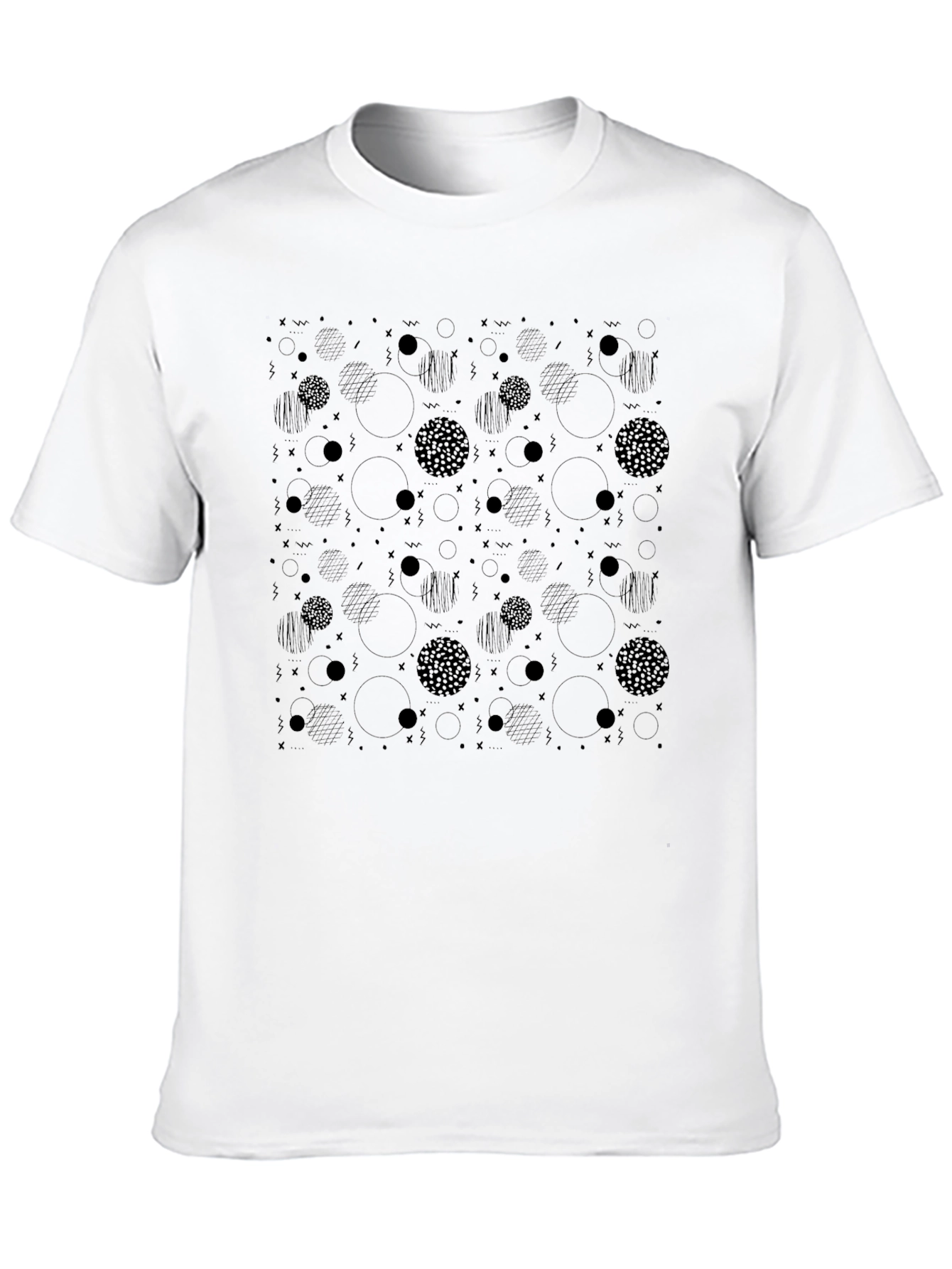 Abstract Pattern Black T-Shirt
