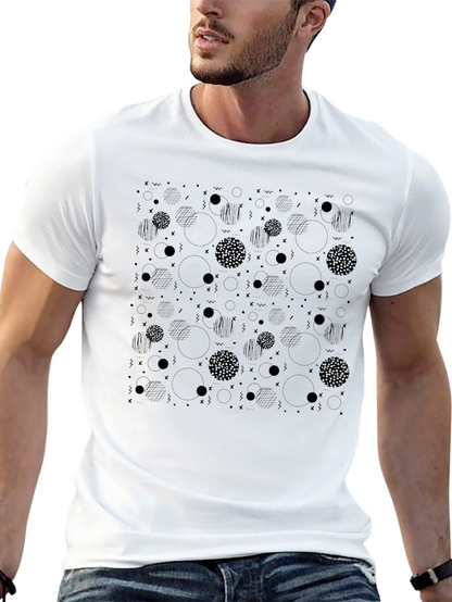 Abstract Pattern Black T-Shirt
