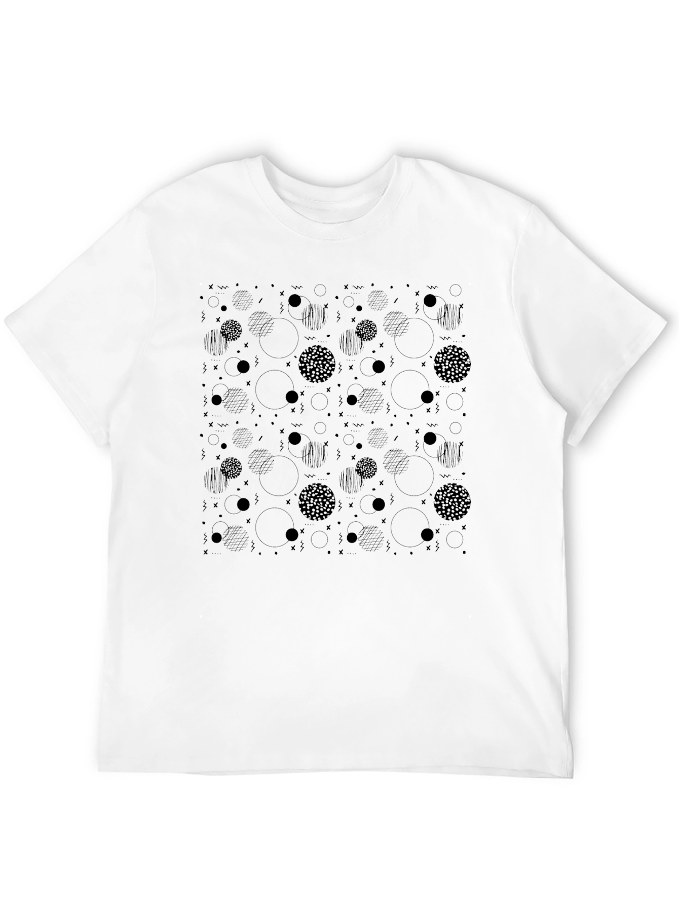 Abstract Pattern Black T-Shirt