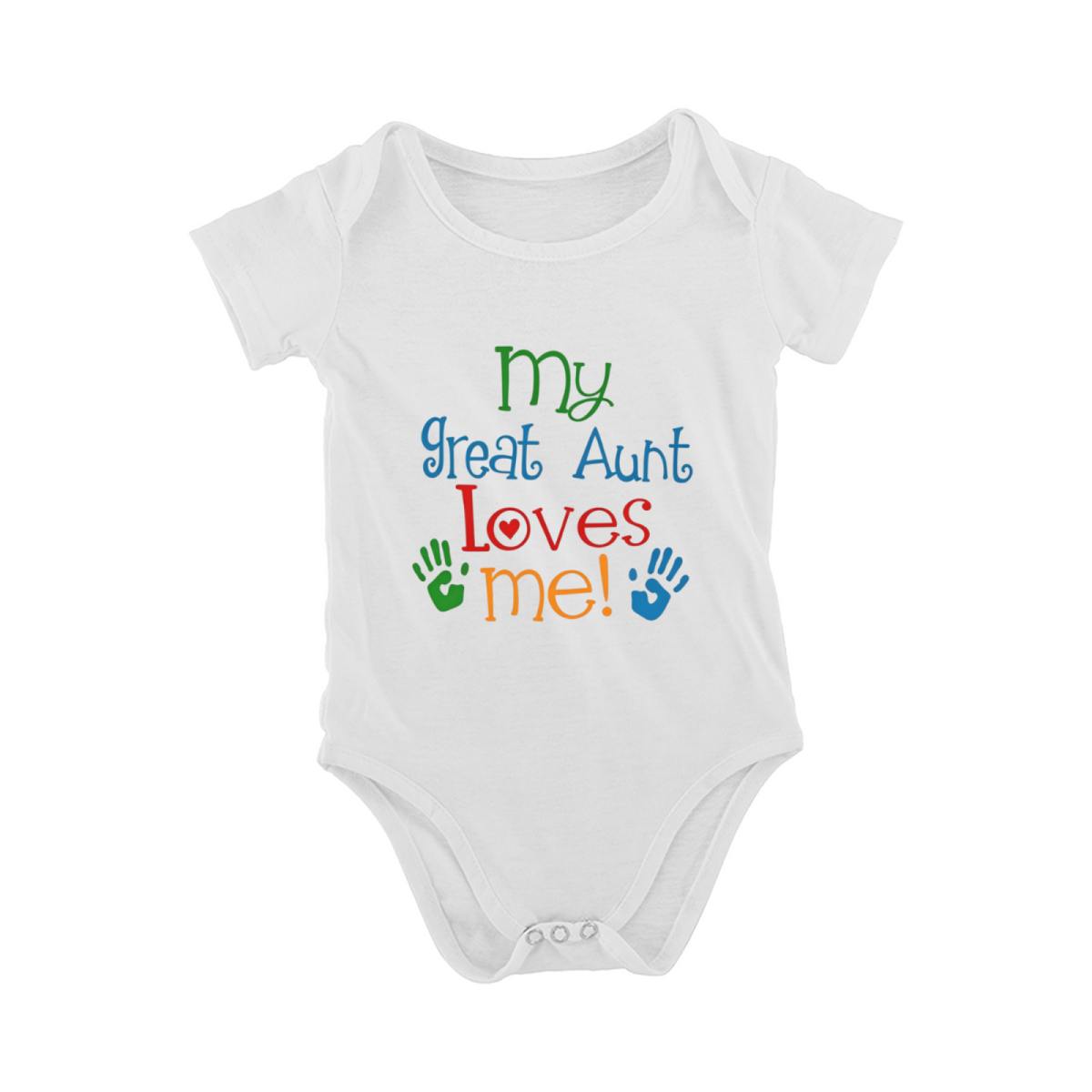 My Great Aunt Loves Me Color Handprint Lovely Infant Onesie