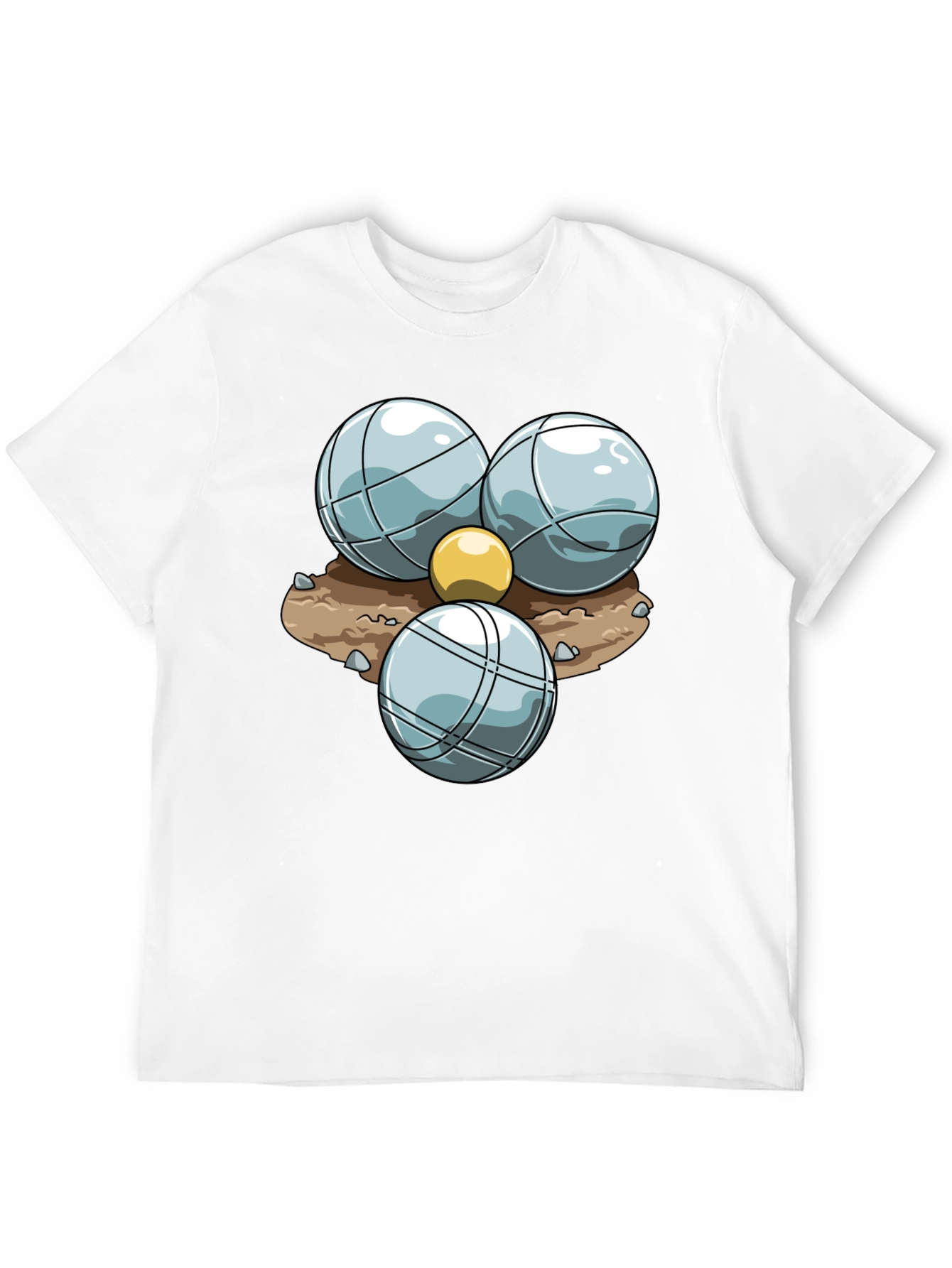 Bocce Ball Graphic T-Shirt - Black Crew Neck Tee