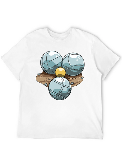 Bocce Ball Graphic T-Shirt - Black Crew Neck Tee