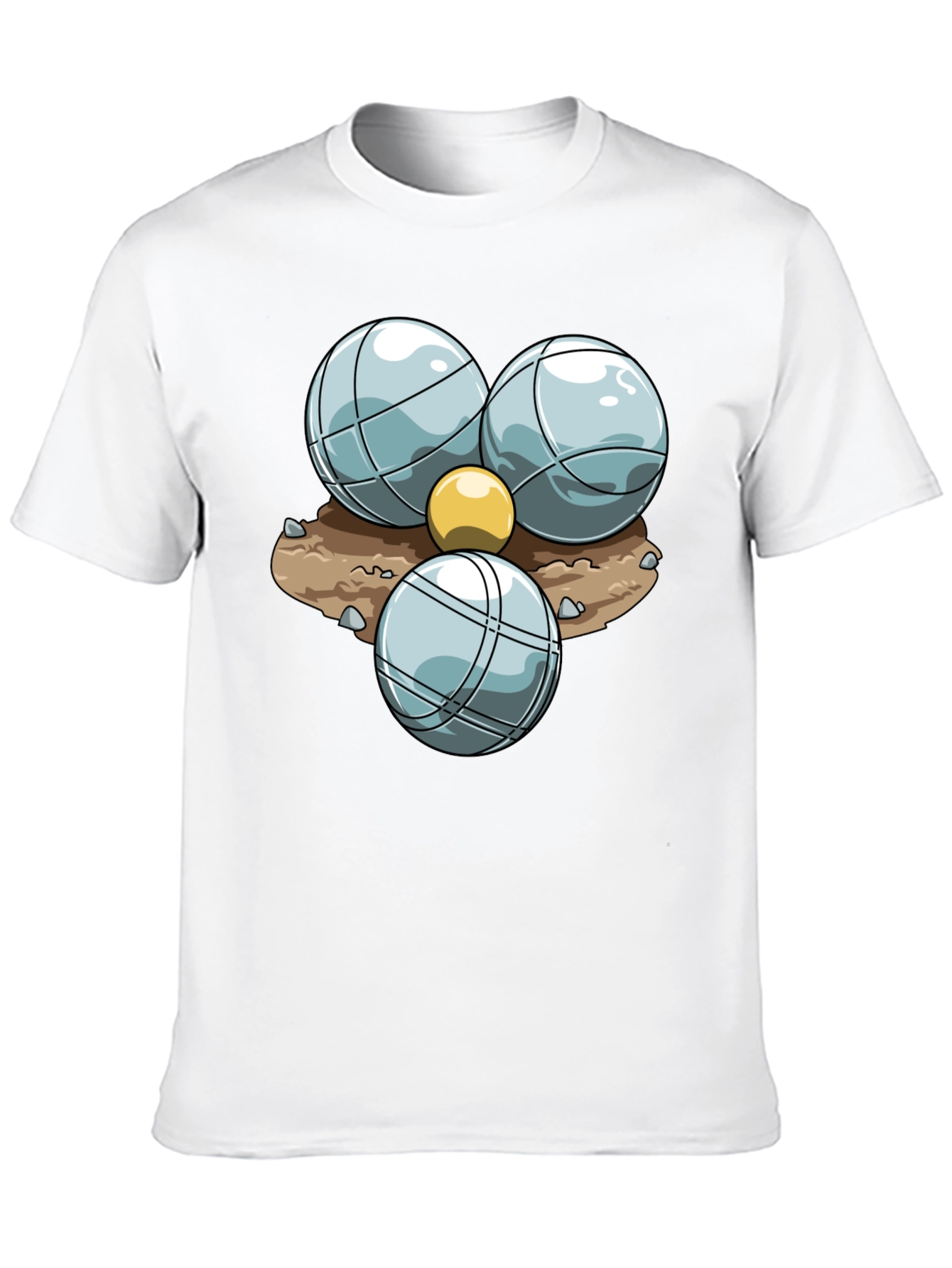 Bocce Ball Graphic T-Shirt - Black Crew Neck Tee