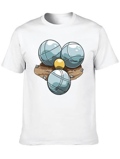 Bocce Ball Graphic T-Shirt - Black Crew Neck Tee