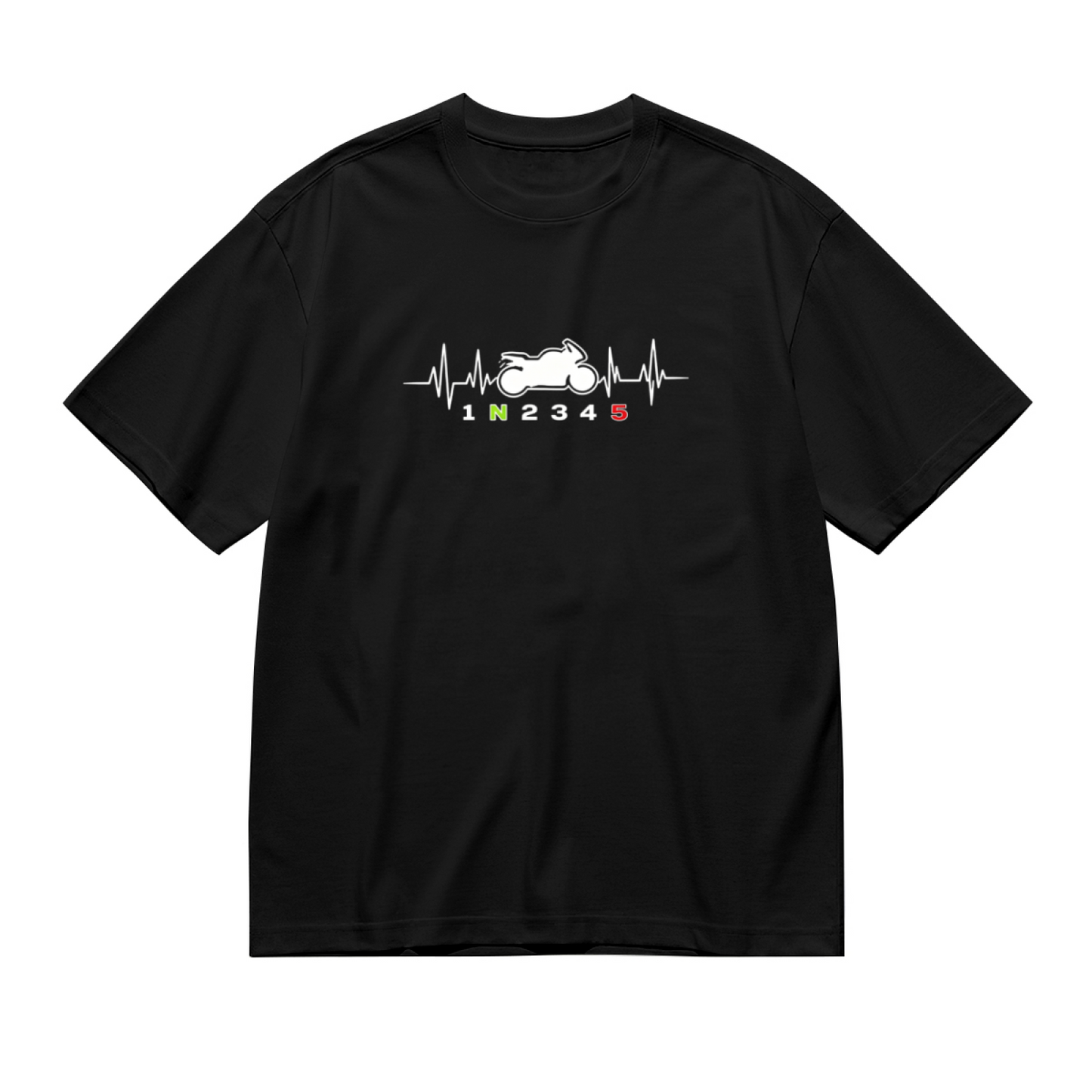Motorcycle Gear Shift Heartbeat Biker Lover Plus Size Women Printed T-Shirt