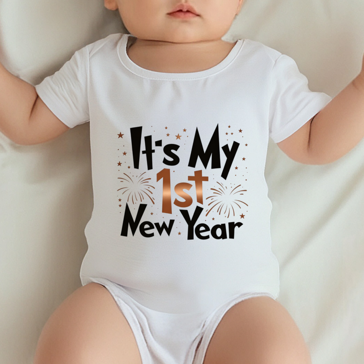 It¡¯s My 1st New Year Fireworks Baby Onesie First Holiday Newborn Outfit