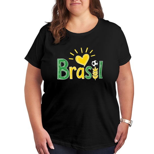 Love Brasil Soccer National Pride Plus Size T-Shirt