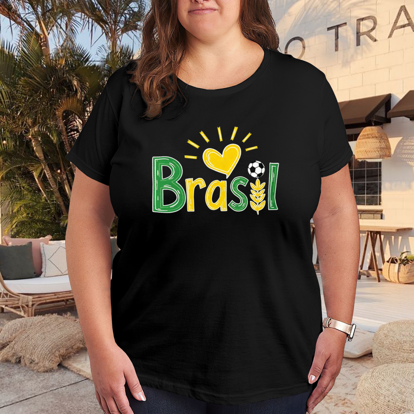 Love Brasil Soccer National Pride Plus Size T-Shirt
