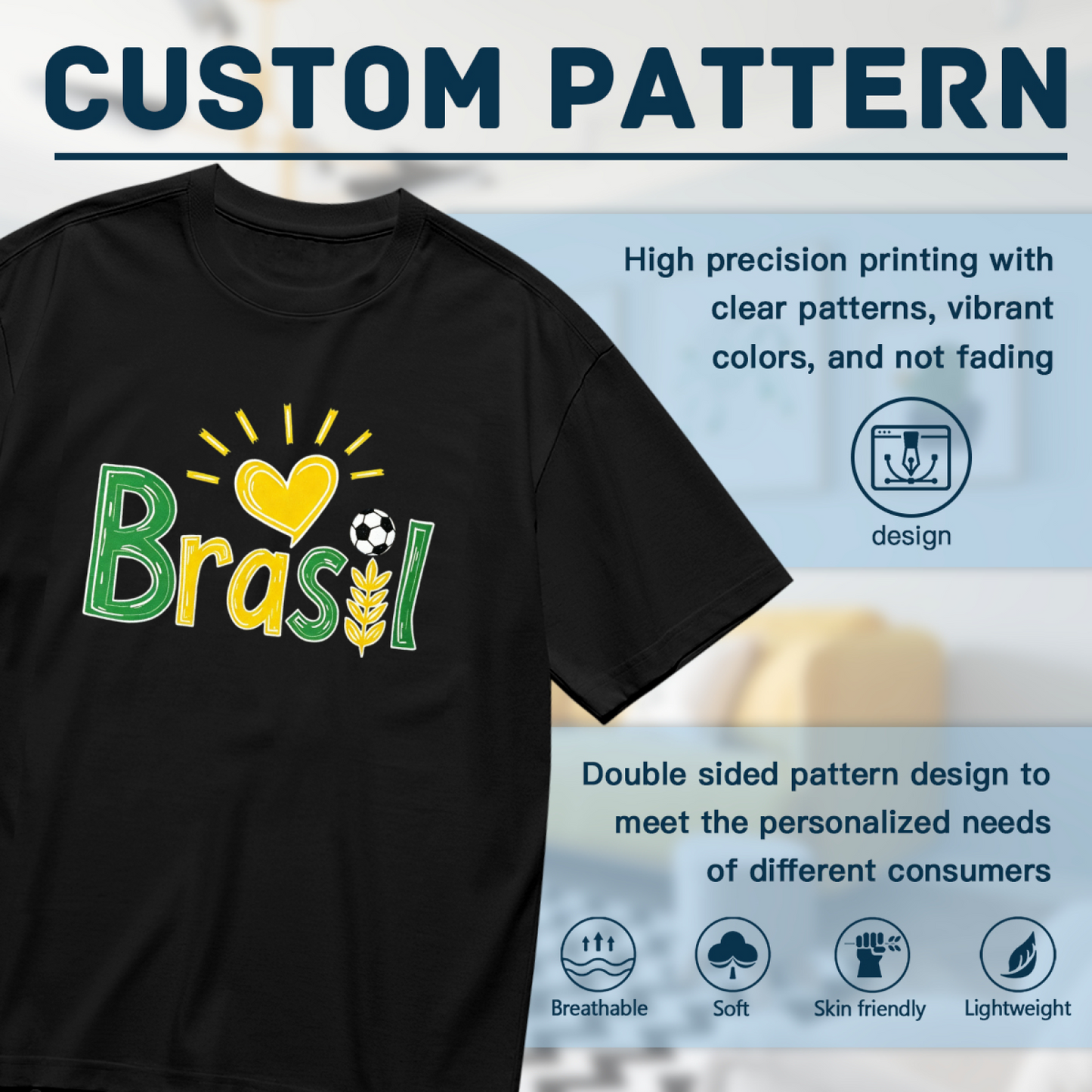 Love Brasil Soccer National Pride Plus Size T-Shirt