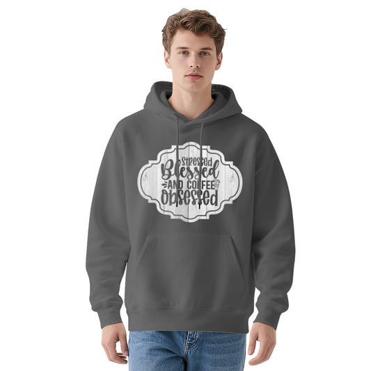 Stressed Blessed And Coffee Obsessed Women-Friendly Hoodie, Plush Cozy Daily Outfit