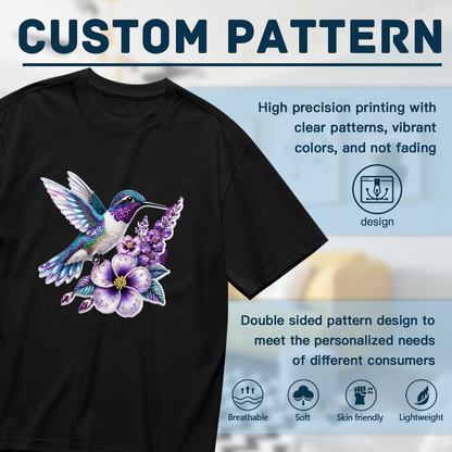 Shimmer Purple Hummingbird Dark Plus Size Women¡¯s T-Shirt