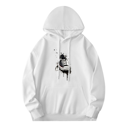 Graffiti Sneaker Street Graphic Hoodie, Soft Comfort Fit