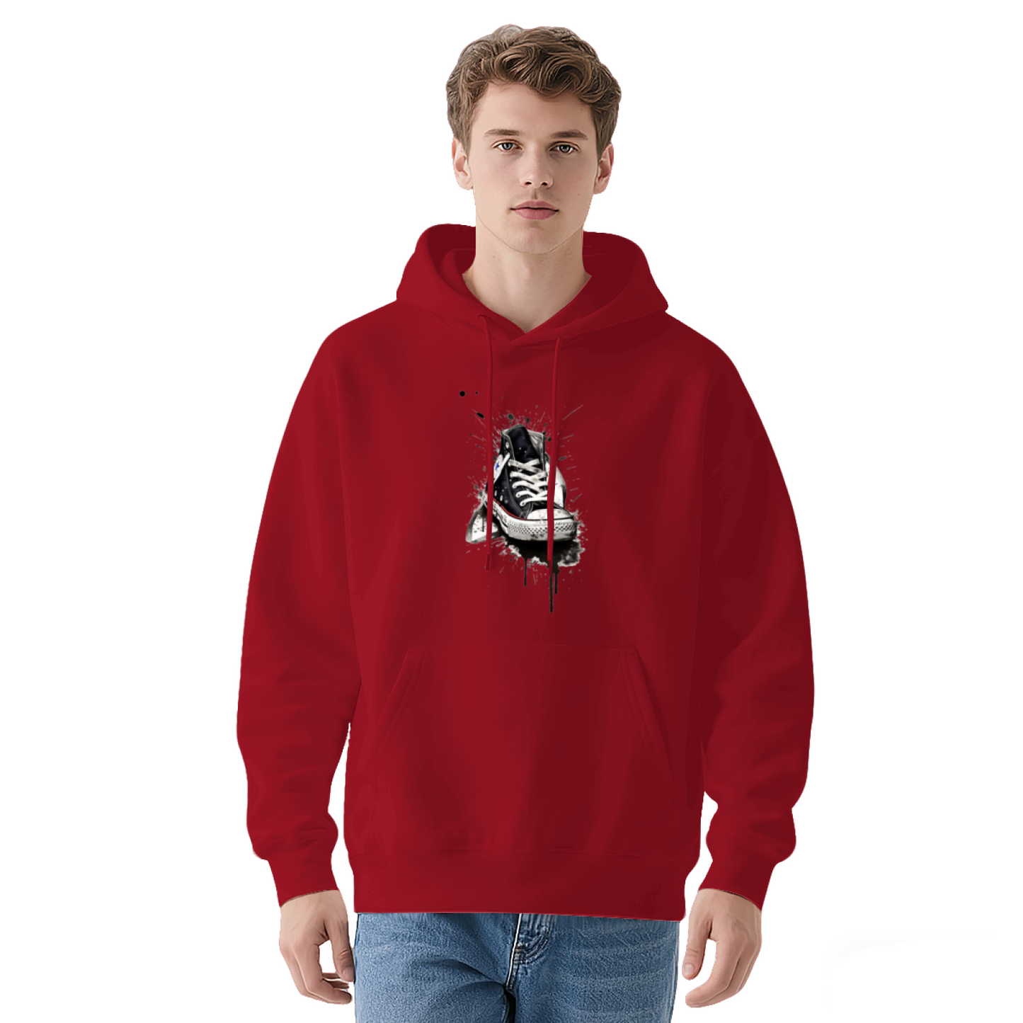 Graffiti Sneaker Street Graphic Hoodie, Soft Comfort Fit