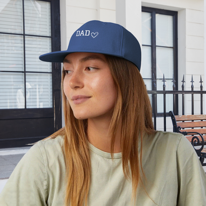 Dad Heart Father¡¯s Day Gift Blue Flat Brim Snapback Cap