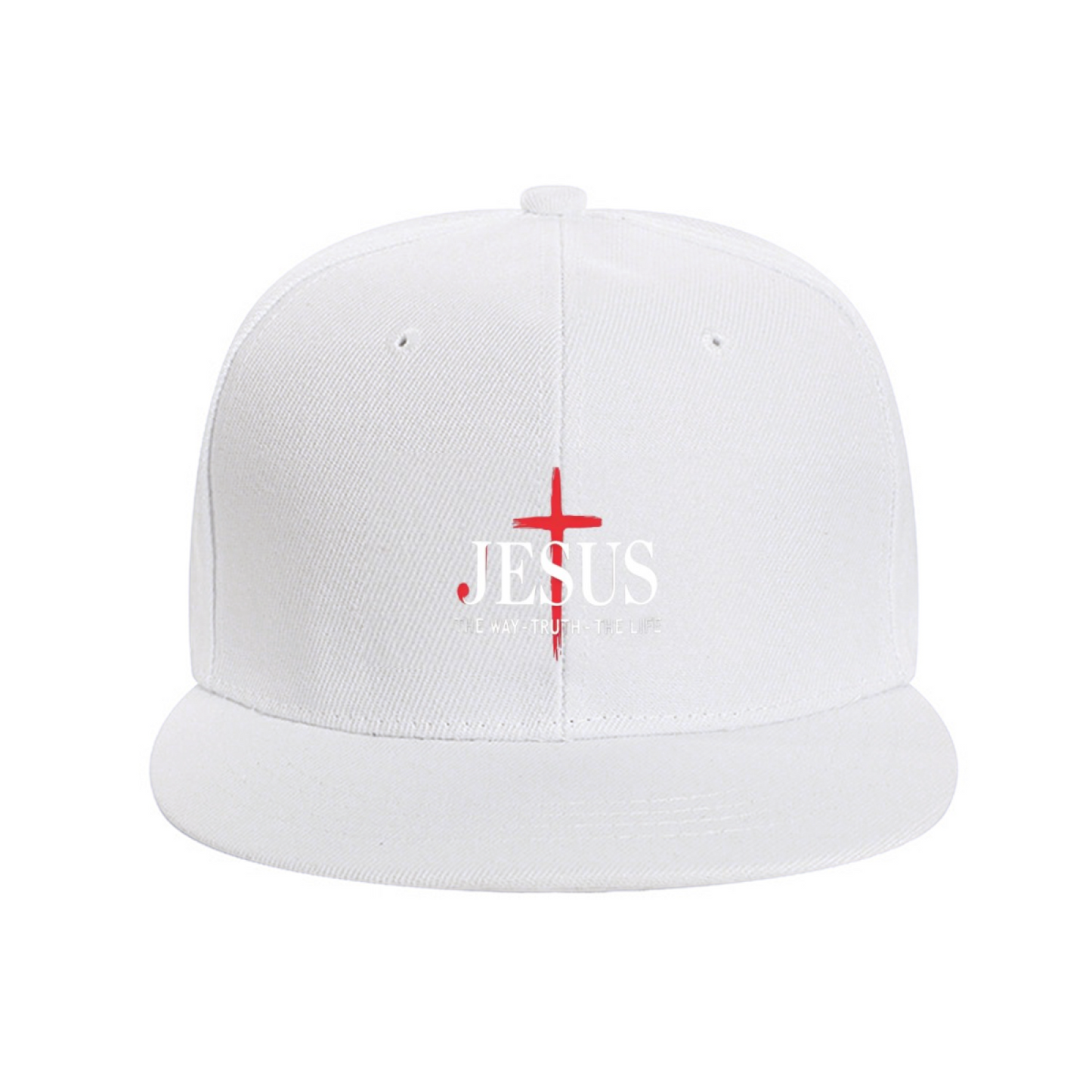 JESUS Red Cross Faith Royal Blue Flat Brim Christian Cap