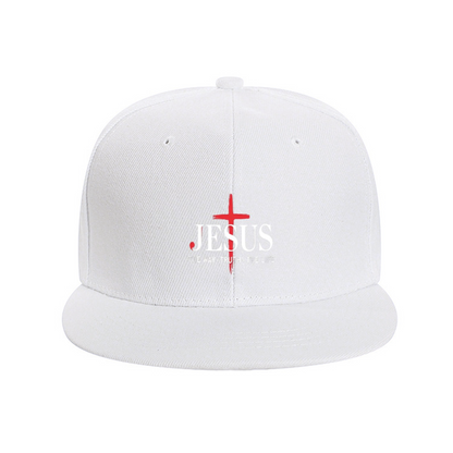 JESUS Red Cross Faith Royal Blue Flat Brim Christian Cap