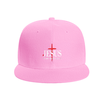 JESUS Red Cross Faith Royal Blue Flat Brim Christian Cap