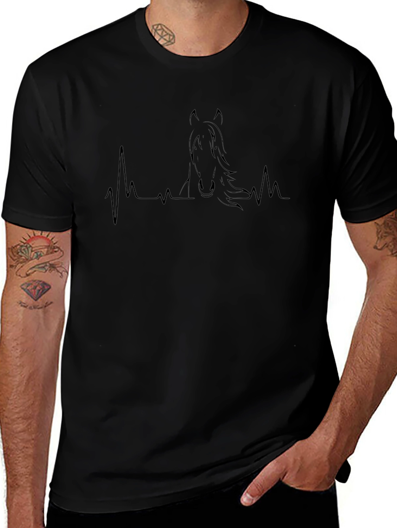 Horse Heartbeat T-Shirt - Equestrian Style