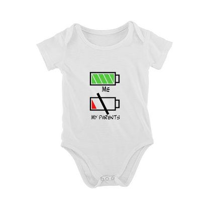 Me Full Battery Parents Low Power Funny Energy Baby Onesie Newborn Gift