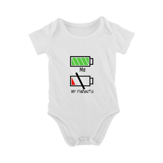 Me Full Battery Parents Low Power Funny Energy Baby Onesie Newborn Gift