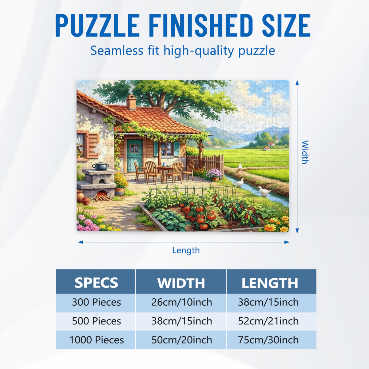 Peaceful Rural Farmhouse ¨C Vegetable Garden & Rice Field Country Puzzle
